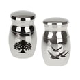 thumbnail image 1 of Pack Of 2 Keepsake Memorial Holder Container Jar Vial Stainless Steel Cremation Funeral Urn, 1 of 9