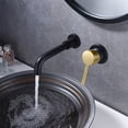 thumbnail image 3 of SUMERAIN Wall Mount Bathroom Faucet Black and Gold Wall Mount Faucet for Bathroom Sink, with Two Handles and Rough in Valve, 3 of 8
