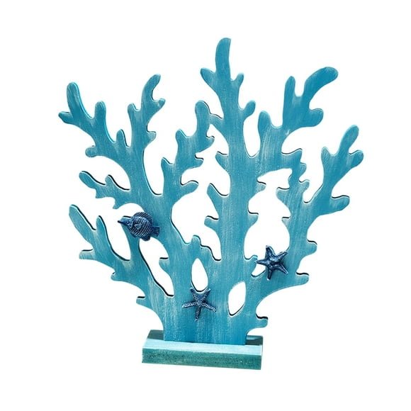 Elodie Décor en Bois Corail Décoration Côtière pour la Maison pour Chambre Accessoire de Photographie Bureau Bleu Clair