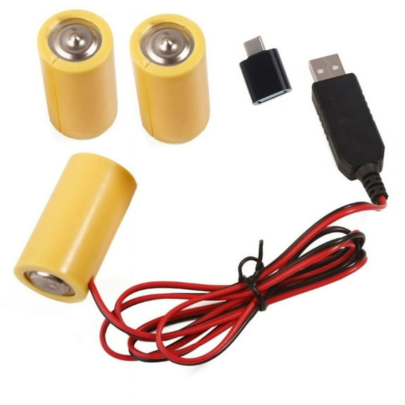 1 Set LR14 C Battery Eliminators Cable Power Supply Cord USB C Adapter to Replace 3x 1.5V LR14 C Battery for Gas Stove