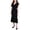 Black, variant on Womens Petites Ruffled A-Line Midi Dress