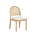 thumbnail image 3 of Nathan James Bailey 19 in. Boucle Dining Chair, Upholstered Side Chair with Natural Woven Rattan Back and Solid Wood Legs, Natural Brown, Set of 2, 3 of 3
