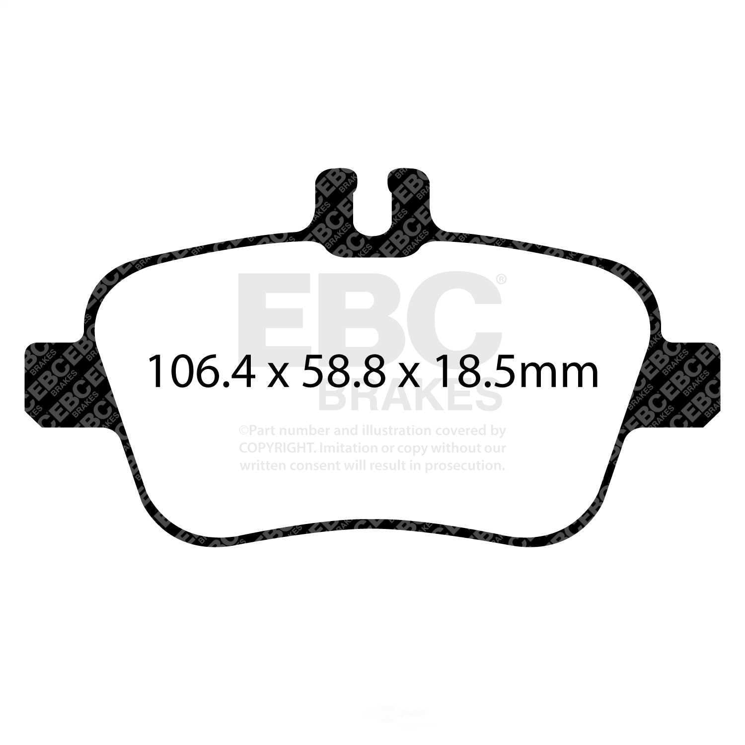 EBC Brakes Redstuff Premium Fast Street Pad For All Engine Sizes Fits select: 2014-2019 MERCEDES-BENZ CLA, 2015-2020 MERCEDES-BENZ GLA