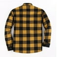 thumbnail image 3 of QHRMKOG Men Flannel Shirt Loose Fit Full Length Sleeve Button Down Shirt Jacket Winter Warm Fleece-Lined Jacket Casual Coat Yellow 3XL, 3 of 4