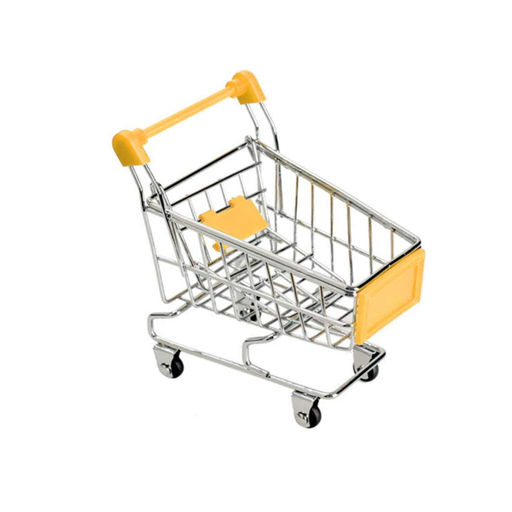 Creative Supermarket Mini Shopping Cart Trolley Metal Simulation Kid Toy#^ 