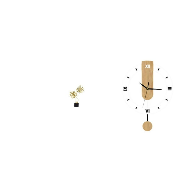 Figura Decorativa De Hoja De Hierro, Ideal Como Regalo Para Escritorio, Armario, Chimenea O Inauguración De Casa. Reloj De Pared Silencioso Con Grandes Números Romanos, Decoración Acrílica