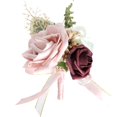 thumbnail image 1 of Ramilletes de muñeca Ramilletes florales de hombro para boda, ramilletes de Borgoña con y clips para boda Madre de y A rojo Soledad Ramilletes de muñeca, 1 of 2