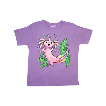 

Inktastic Axolotl Unicorn with Rainbow Tail Bubbles and Seaweed. Gift Toddler Boy or Toddler Girl T-Shirt