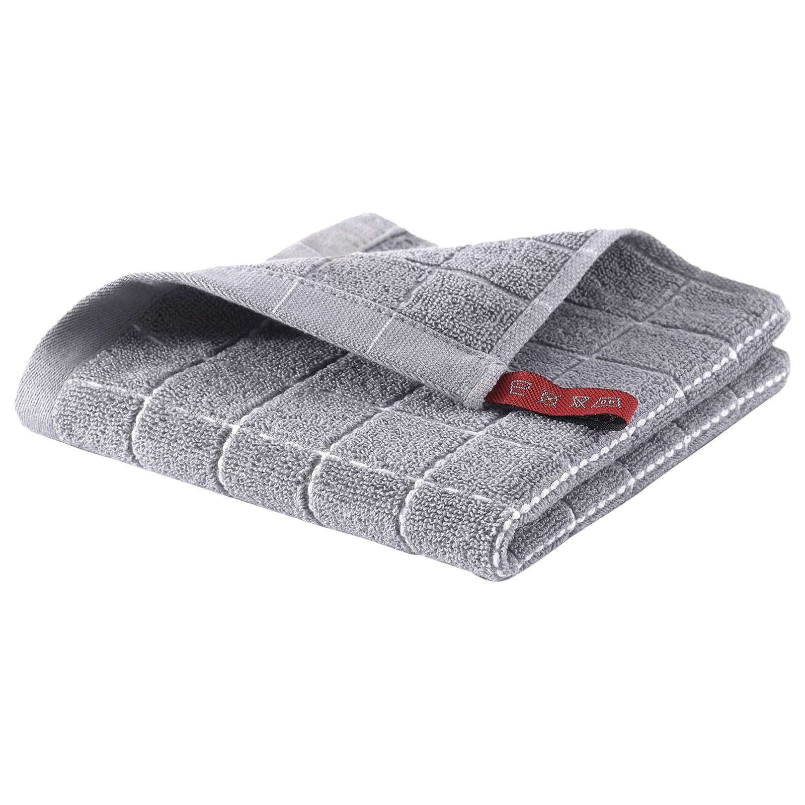5 Pcs Cotton Terry Kitchen Dish Cloths, Ultra Soft and Absorbent Dish Towels Quick Drying Dish Rags for Kitchen, Suitable for Drying and Washing Dishes, 12x12 Inch, Gray