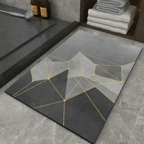 Namzi Bathroom Rug Mat, Non-Slip Plush Shaggy Bath Carpet, Machine Wash Dry, Bath Mats for Bathroom Floor, Tub and Shower, Bathroom Runner BathMatAccessories Decor, Gray 09,16*25inch