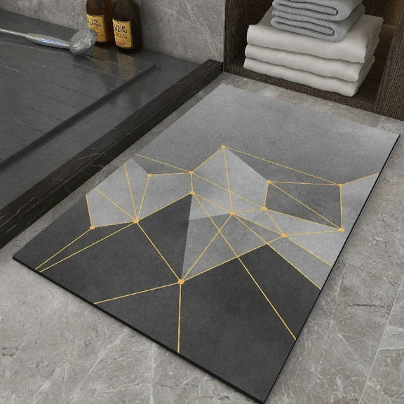 Namzi Bathroom Rug Mat, Non-Slip Plush Shaggy Bath Carpet, Machine Wash Dry, Bath Mats for Bathroom Floor, Tub and Shower, Bathroom Runner BathMatAccessories Decor, Gray 09,16*25inch