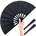 thumbnail image 1 of Abanico plegable JOHOUSE de seda negra para aplausos de 33 cm, 3 unidades, 1 of 9