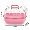 thumbnail image 3 of OANLKGI Small Pet Travel Carrier 10.83 x 8.66 IN Acrylic Viewing Panels Transparent Animal Transport Box Water Bottle and Carry Handle Portable Ventilated Pet Cage Pet Travel Pink, 3 of 5
