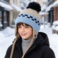 thumbnail image 2 of Beanie Knitted Hat Cute Diamond Pattern School Casual Daily Wear Kids Hat Boys Beanie for 3-8 Years Toddler Kids, 2 of 5