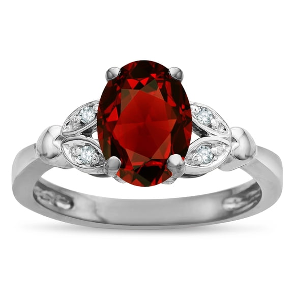Star K � Oval 8x6 Genuine Garnet Marquee Design Engagement Promise Ring