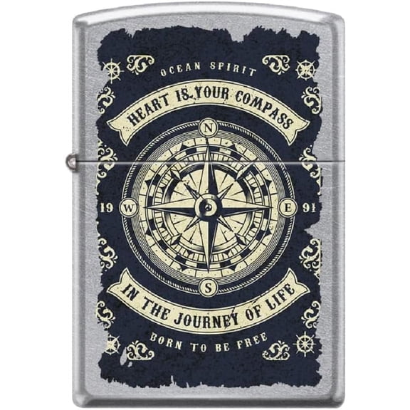 Zippo Lighter- Compass Windproof Lighter (Nautical Compass #Z6021)