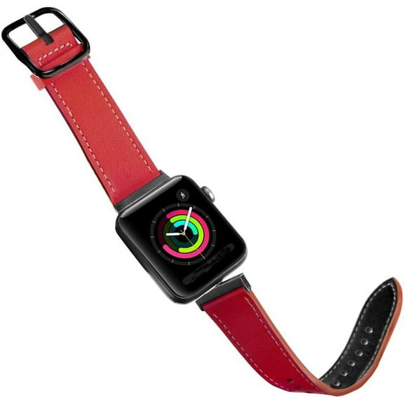 Tianle Straps Compatible with Apple Watch Series 9 8 7 6 5 4 3 2 1 SE Strap 38mm 40mm 41mm 42mm 44mm 45mm Double Color Leather Strap Reversible iWatch Wristband for Women Men