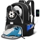 thumbnail image 1 of Mochila de fútbol YOREPEK de gran capacidad para niños con puerto USB, 1 of 9