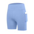 thumbnail image 6 of Tdoqot Girls Yoga Shorts with Pockets- Stretch Slim Fit High Waist Bike Shorts Sky Blue Size 10, 6 of 6