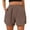 Brown, variant on Shorts for Women, Running Casual Elastic High Waisted Athletic Shorts Baggy Fleece Shorts with Straight-Leg Elastic Waistband Baggy Fit Elastic Band Activewear Short, Orange