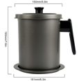 thumbnail image 5 of Contenedor de grasa de tocino DENGXMXG con malla fina 1.7L 6.8 Tazas color negro gris, 5 of 5