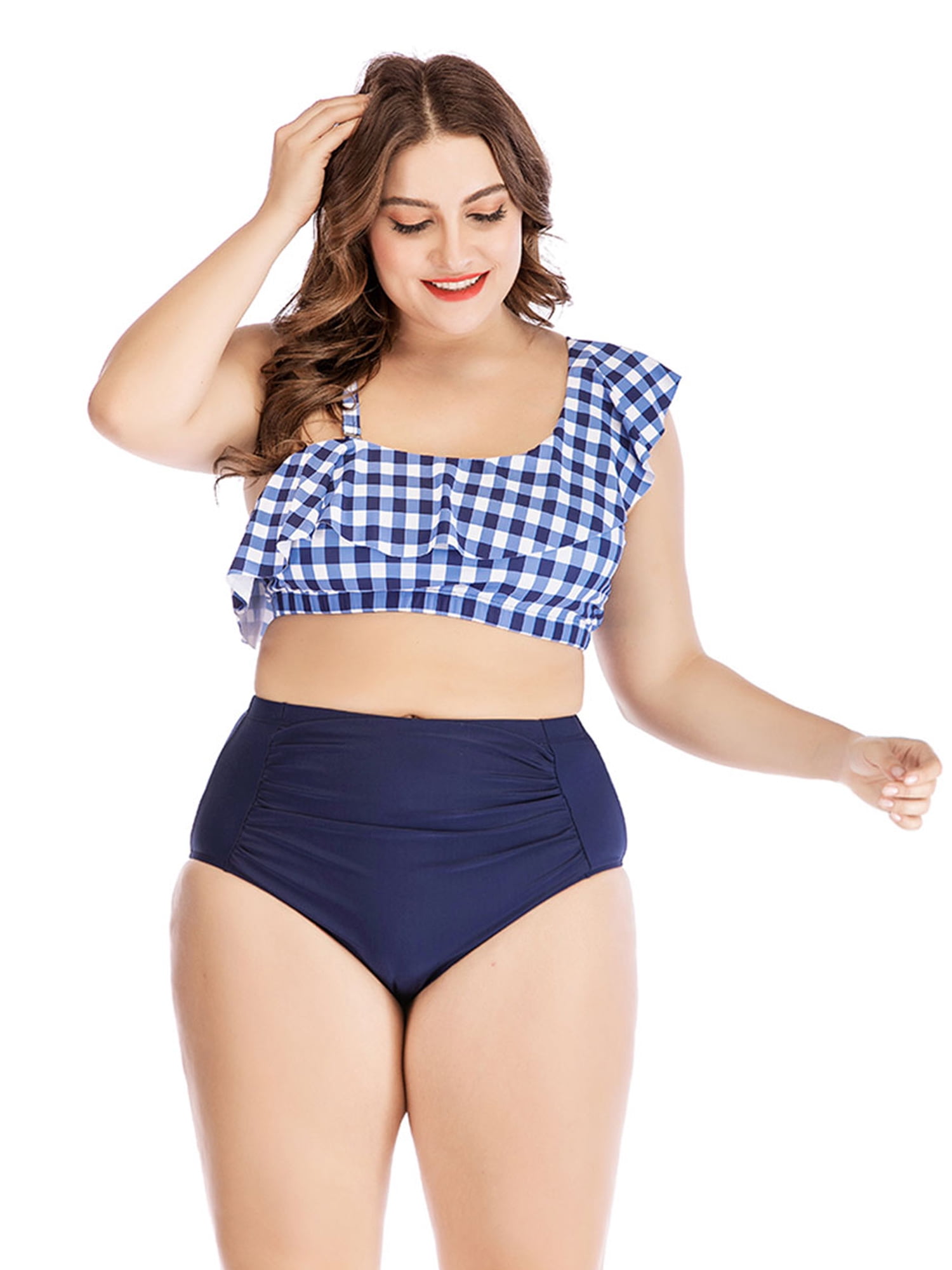 walmart plus size swim tops