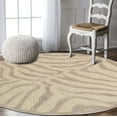 thumbnail image 7 of Ox Bay Gael 8' Round Beige/Gray Zebra Print Handmade Wool Indoor Area Rug, 7 of 7