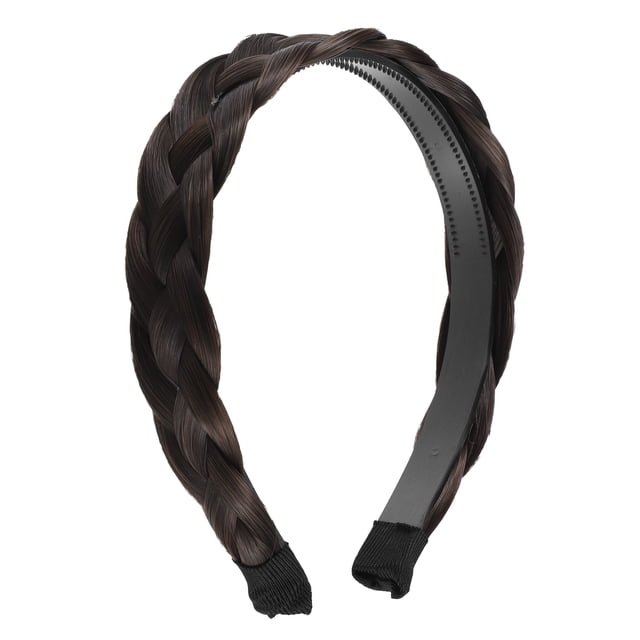 Diadema trenzada Unique Bargains 1 pieza 12,8x2,8 cm Marrón oscuro