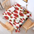 thumbnail image 2 of Red Strawberry Plants Fruit White Pattern Square Tablecloth,Waterproof Square Table Cover,Wipeable Spillproof Washable Table Cover for Home Kitchen Party Decor 60"x60"(152x152cm), 2 of 6