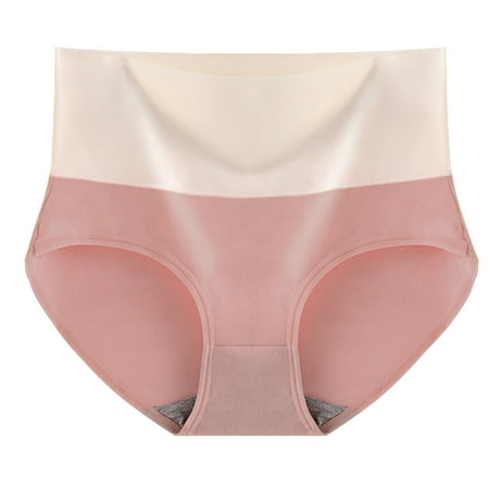 SNOWSONG Plus Size PantiesClearance! Seamless Underwear Women s Plus Size High Waisted Tummy Panties Cotton Breathable Triangles Womens Underwear Cotton Panties for Women Hot Pink L