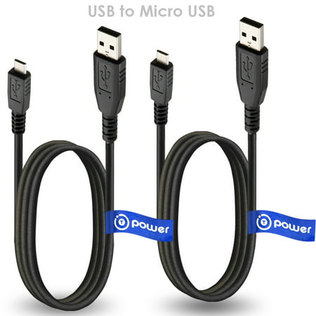 T-Power (TM) 2 x pcs Micro-USB to USB Cable for Samsung Note II Tab Precedent Prevail Proclaim S Aviator Showcase Smartphone Mobile Cell Phone Data Sync Charging Cord