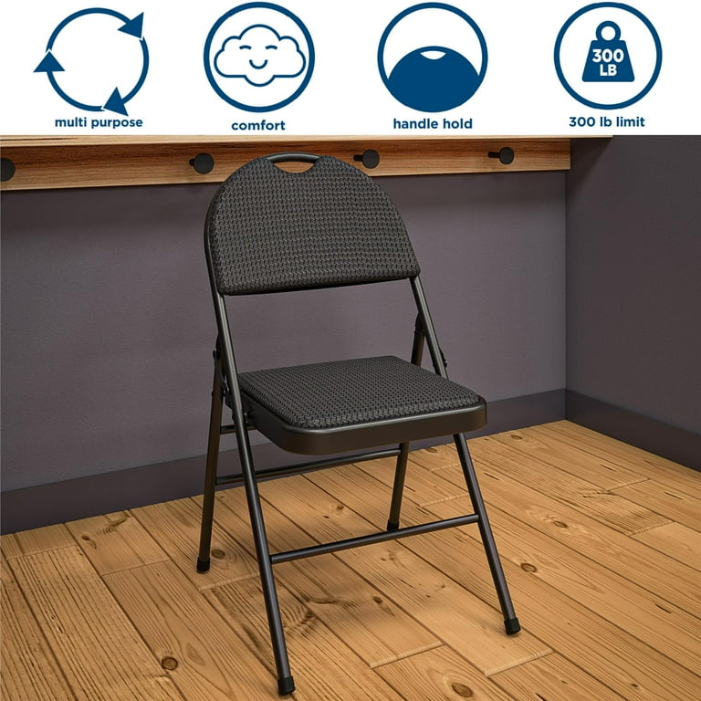 COSCO Commercial XL Comfort Fabric Padded Metal Folding Chair