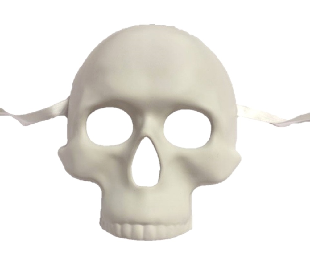 Paint Create Decorate White Skull Half Mask Skeleton Mardi Gras Pirate New - image 2 of 2