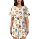 thumbnail image 1 of Fotbe Shiba Head Face Conjunto de Pijama Estampado para Mujer, 2 Piezas, Ropa de Dormir con Camiseta de Manga Corta y Shorts Suaves-Large, 1 of 6