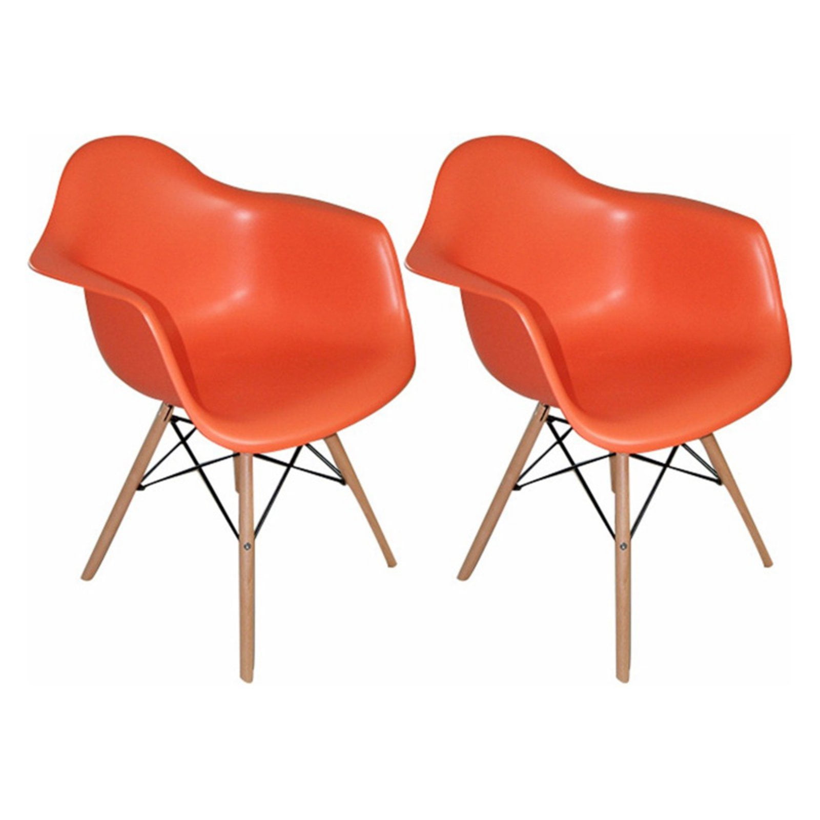 Mod Made Paris Tower Arm Chair Wood Leg Set of 2