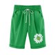 thumbnail image 1 of Puntoco Pantalones cortos de salón para mujer Pantalones cortos con cordón y estampado de béisbol con cintura elástica para mujer, 1 of 2