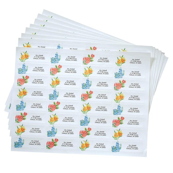 Fox Valley Traders Étiquettes Florales sur Mesure, 2 12” Long x 1” Grand, Ensemble de 250