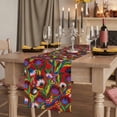 thumbnail image 6 of Abstract Flowers Cotton Linen Table Runner for Dining Kitchen, Spring Botanical Floral Leaf Plant Red Wedding Outdoor Party Tablerunners, Dresser Scarf Coffee Tablecloth Runners 13x60 Inches, 6 of 8