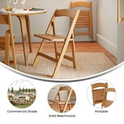 Flash Furniture Commercial Grade Oak Solid Wood Folding Dining Chair