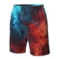 thumbnail image 4 of Fotbe Red And Blue Fire Trajes de Baño Estampados para Hombre, Shorts de Verano de Secado Rápido, Ropa de Playa, Bañadores-Large, 4 of 6