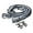 Black-White, variant on 1" X 8Ft Hilason Braided Poly Barrel Horse Racing Reins Flat Grip Knots W/ Snaps