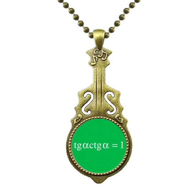 Mathematical Formula Representation Computation Multiplication Necklace Antique Guitar Jewelry Music Pendant