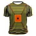 thumbnail image 2 of Jinhomg Mens 2025 Fashion T Shirts Novelty Funny 3D Geometric Print Tees Big and Tall Comfy Short Sleeve Crew Neck Tops Lightweight Spring Summer Pullovers Holiday Yellow XXXXL, 2 of 5