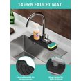 thumbnail image 2 of GHSDFBB Silicone Faucet Handle Drip Catcher Mat，Kitchen Faucet Sink Splash Guard，Sink Draining Pad Behind Faucet，Drying Pad for Kitchen & Bathroom Countertop Protect（Black）, 2 of 7