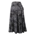 thumbnail image 3 of Made by Johnny Women's Tie Dye Lightweight Flare Midi Pull On Closure Skirt XL BLACK, 3 of 5
