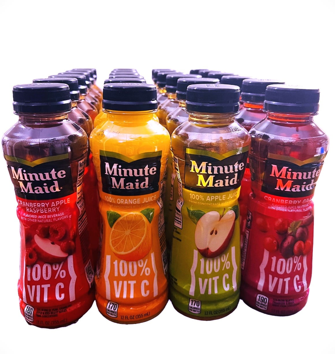 Minute Maid Variety Pack 12oz Bottles Cranberry Apple Raspberry, Cranberry Grape, Orange and Apple (24-Pack)