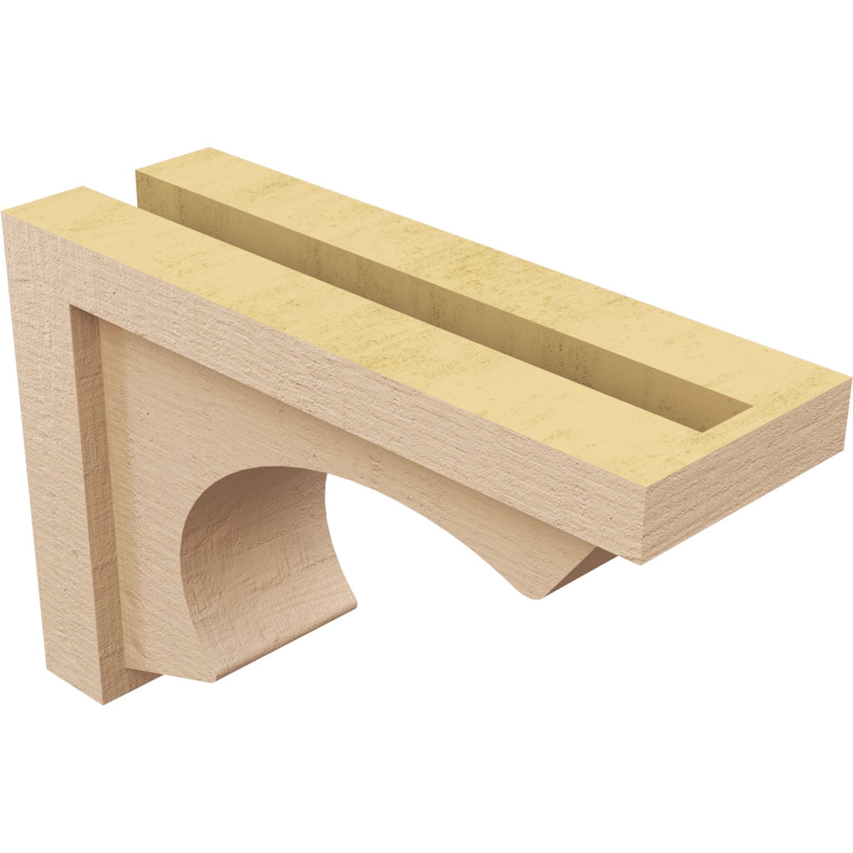 4"W x 12"D x 8"H Classic Emerson Rough Cedar Woodgrain TimberThane Corbel, Primed Tan