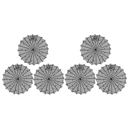 

Spiderweb Coasters European Round Spider Web Table Mat Placemats Bulk Pvc Black 38.00X38.00X0.20CM 6 Pcs