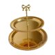 thumbnail image 3 of Soporte para cupcakes, soporte para pasteles, centro de mesa de 2 niveles, soporte para postres, decoración de mesa para Oro, 3 of 9