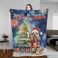 thumbnail image 3 of Merry Christmas and Happy New Year Santa Cocker Spaniel Holiday Xmas Winter 2025 Cozy Fleece Blanket Cockers Dog Lover Gifts Warm Soft Throw Blanket - 00024, 3 of 5